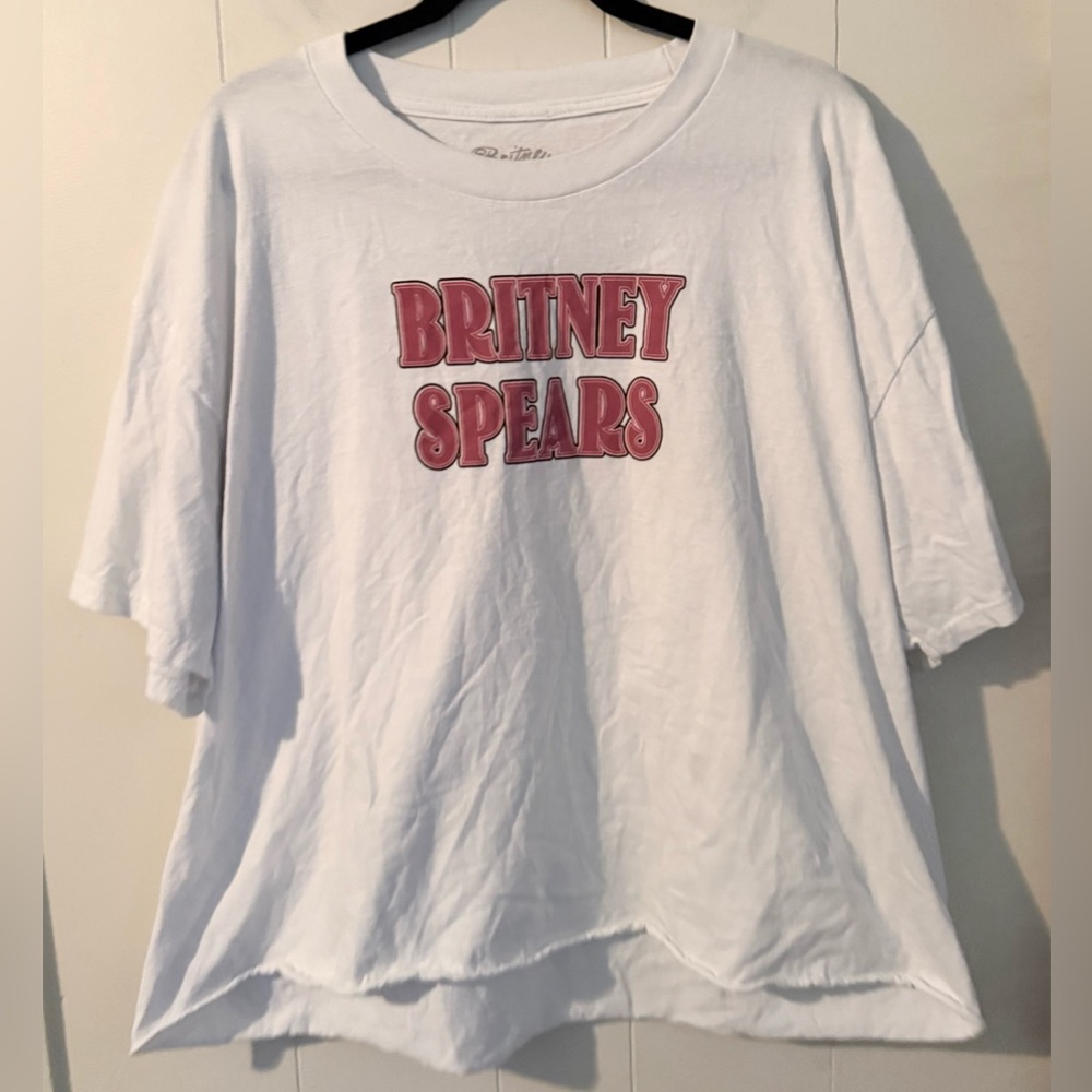 Britney Spears Cut Off Cotton Short Sleeve Graphic Tee, Size 3X